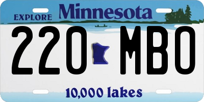 MN license plate 220MBO