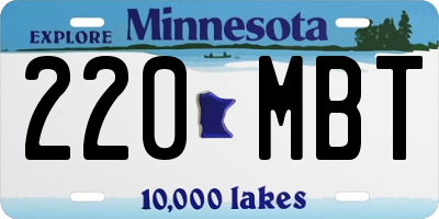MN license plate 220MBT