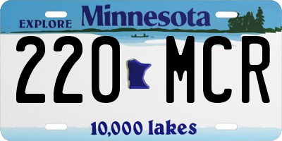 MN license plate 220MCR