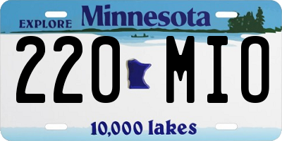 MN license plate 220MIO