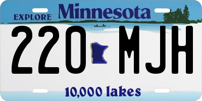 MN license plate 220MJH