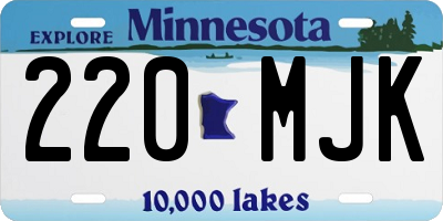 MN license plate 220MJK