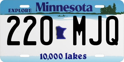 MN license plate 220MJQ
