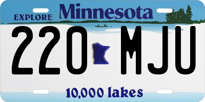 MN license plate 220MJU
