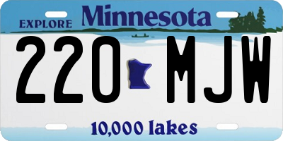 MN license plate 220MJW