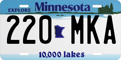 MN license plate 220MKA