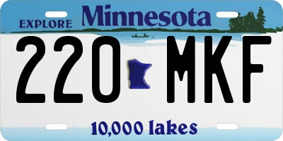MN license plate 220MKF