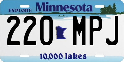 MN license plate 220MPJ