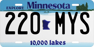 MN license plate 220MYS