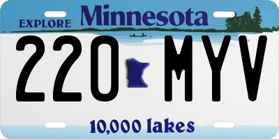 MN license plate 220MYV