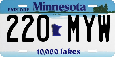 MN license plate 220MYW