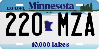 MN license plate 220MZA