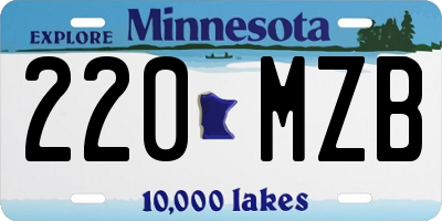 MN license plate 220MZB