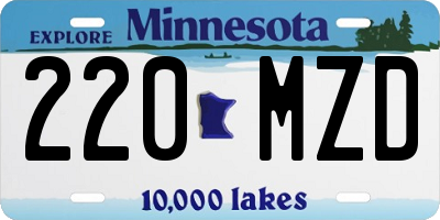 MN license plate 220MZD