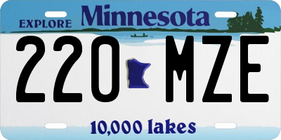 MN license plate 220MZE