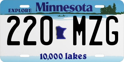 MN license plate 220MZG