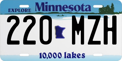 MN license plate 220MZH