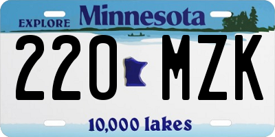 MN license plate 220MZK