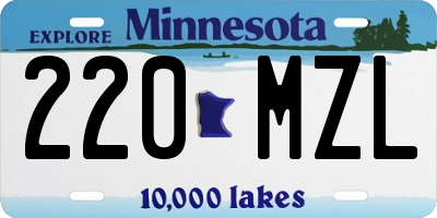MN license plate 220MZL