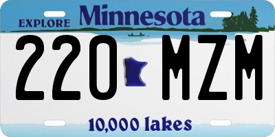 MN license plate 220MZM