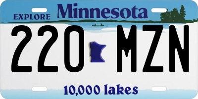 MN license plate 220MZN