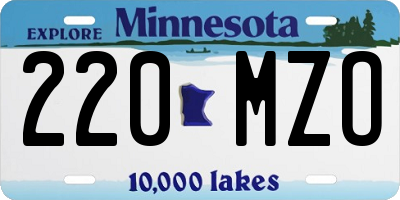 MN license plate 220MZO