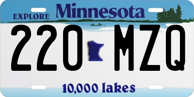MN license plate 220MZQ