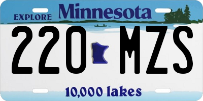 MN license plate 220MZS