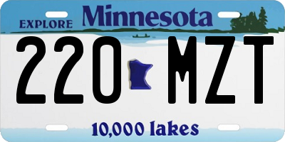 MN license plate 220MZT