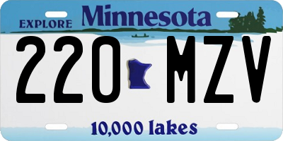 MN license plate 220MZV