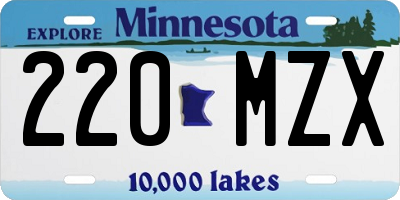 MN license plate 220MZX