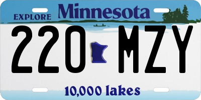 MN license plate 220MZY