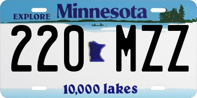MN license plate 220MZZ