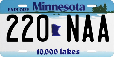 MN license plate 220NAA