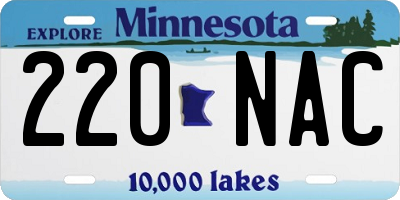 MN license plate 220NAC