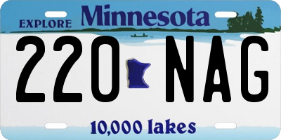MN license plate 220NAG