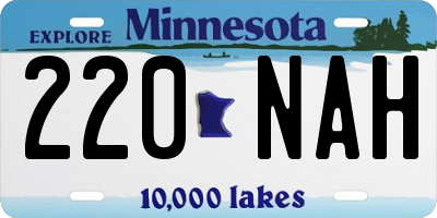 MN license plate 220NAH