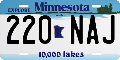 MN license plate 220NAJ