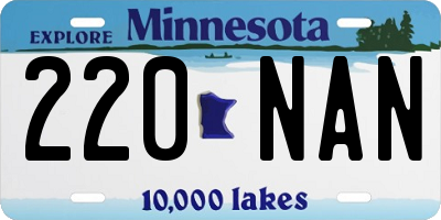 MN license plate 220NAN