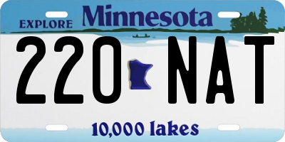 MN license plate 220NAT