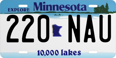 MN license plate 220NAU