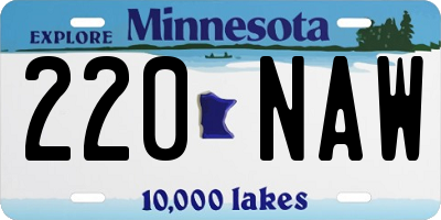 MN license plate 220NAW