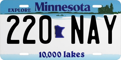 MN license plate 220NAY