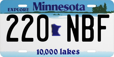 MN license plate 220NBF