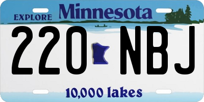 MN license plate 220NBJ