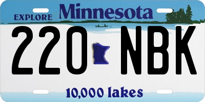 MN license plate 220NBK