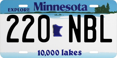 MN license plate 220NBL
