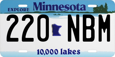 MN license plate 220NBM