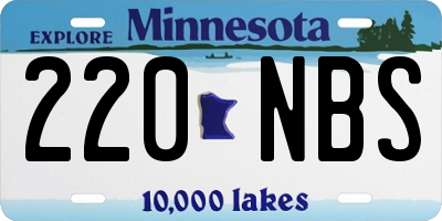 MN license plate 220NBS