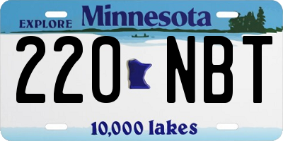 MN license plate 220NBT